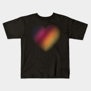 Linear Gradient on Halftone Heart (Bluestone) Kids T-Shirt